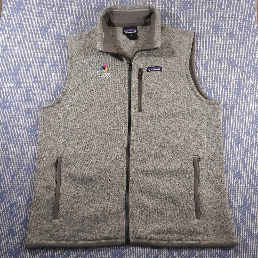 Patagonia Better Sweater Vest Full Zip Fleece Mens XL Gray Outdoor Company Logo
